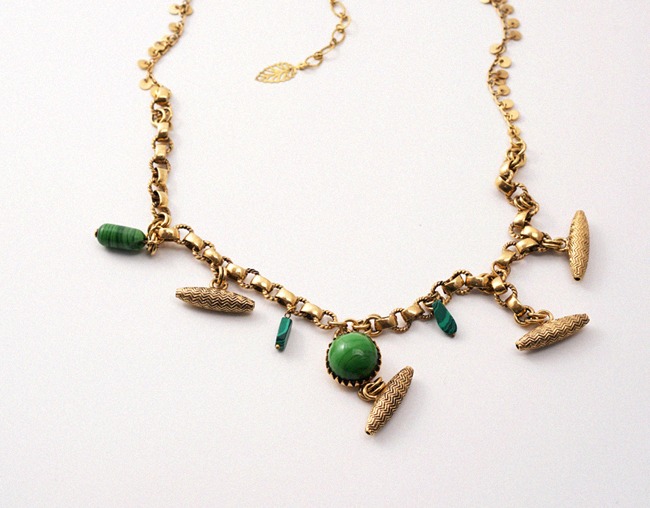 GREEN STONE GOLD PALACE NECKLACE